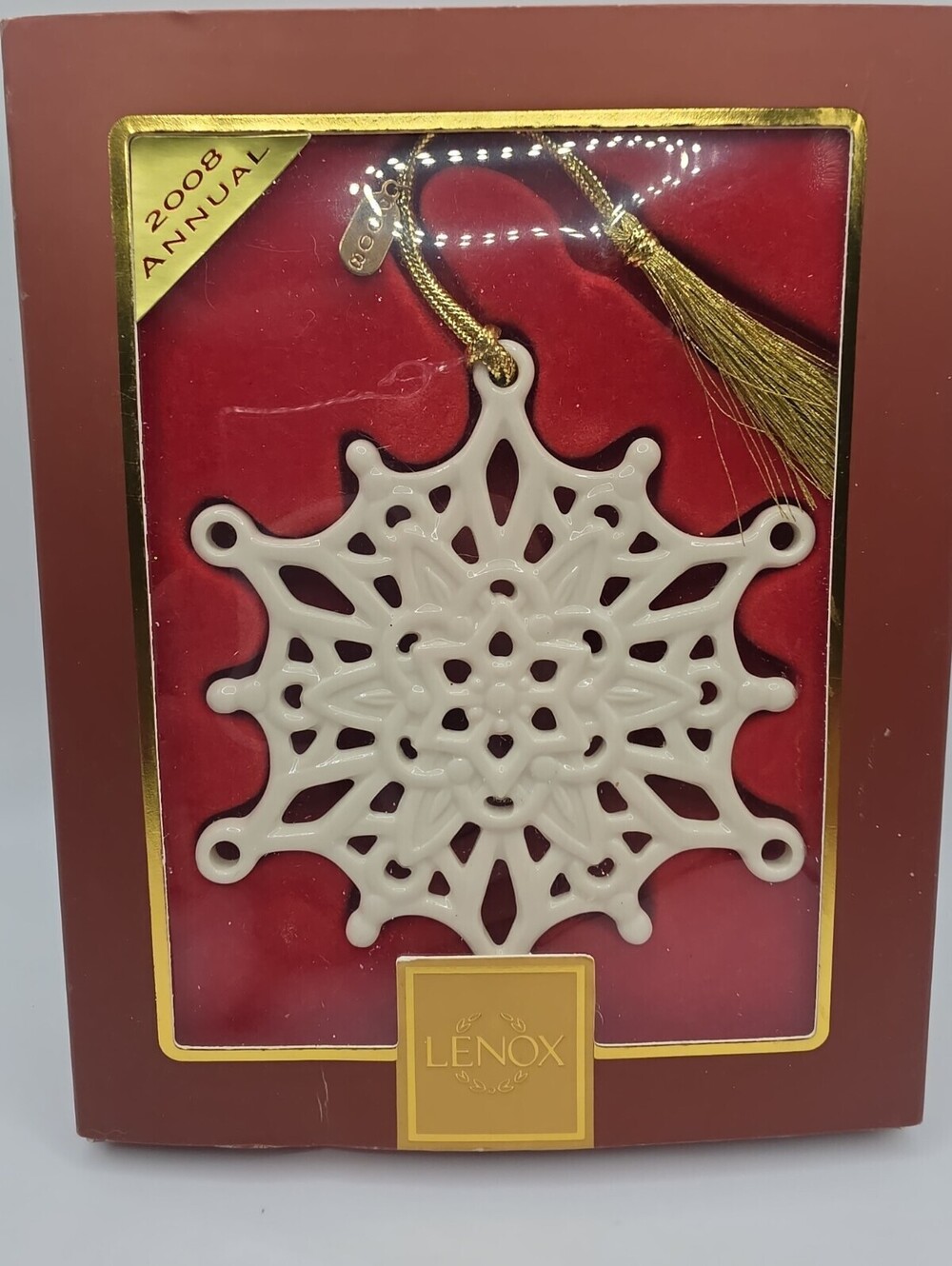 Lenox 2008 Snowfantasies Snowflake Ornament Christmas Hanging White 792730